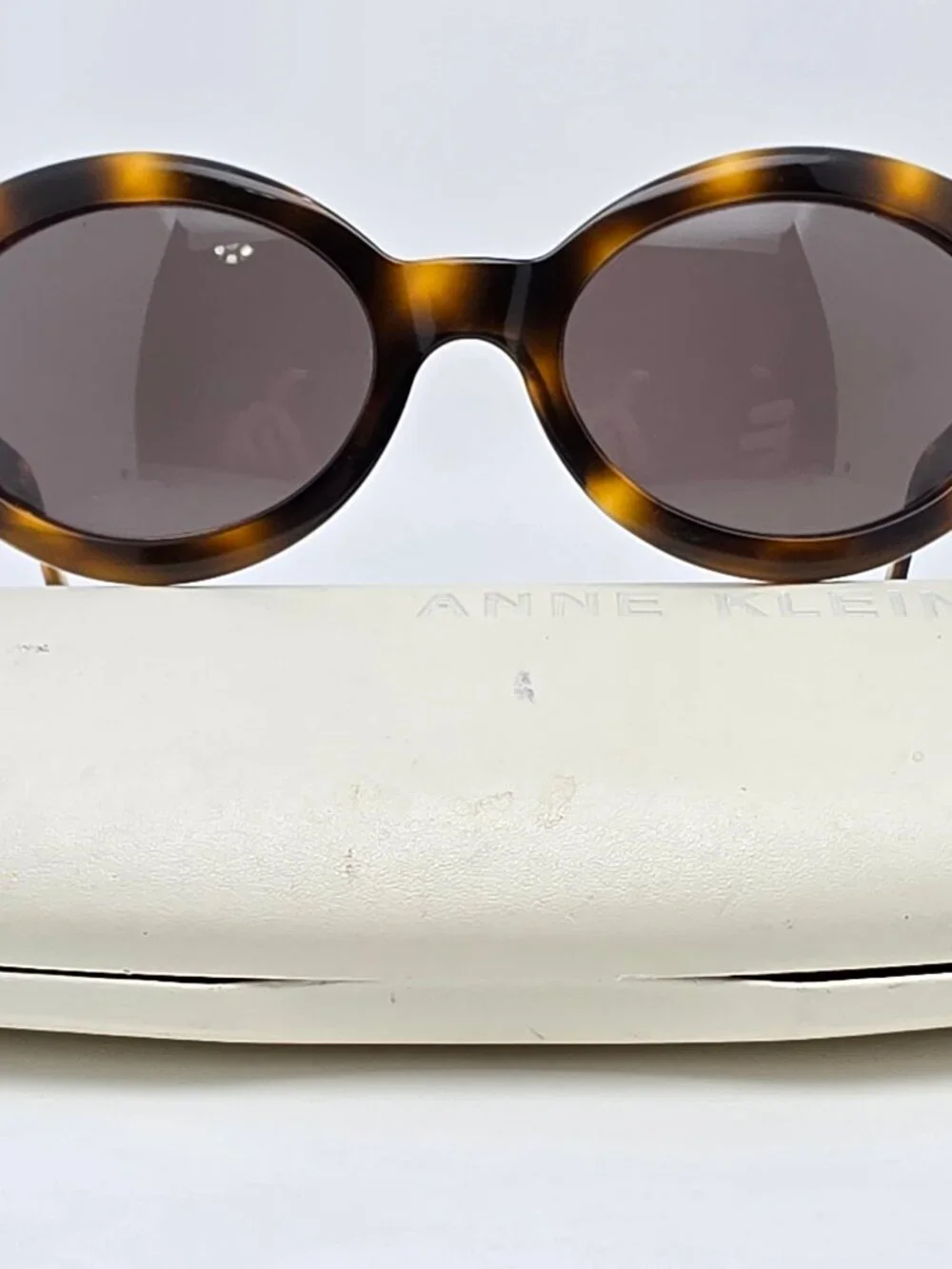 Anne Klein 3013 K5002 Tortoise Frame Grey Lens Sunglasses w Case Italy 55-20-135